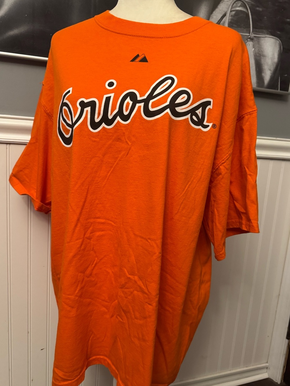 Vintage Majestic Baltimore Orioles MLB Cal Ripken 8 Orange Graphic T-Shirt Sz XL